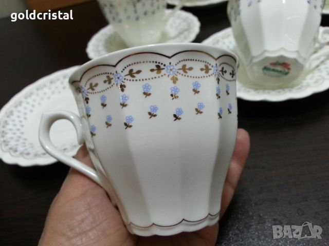 Стар български костен порцелан Бононя чаши за чай , снимка 7 - Антикварни и старинни предмети - 45812063