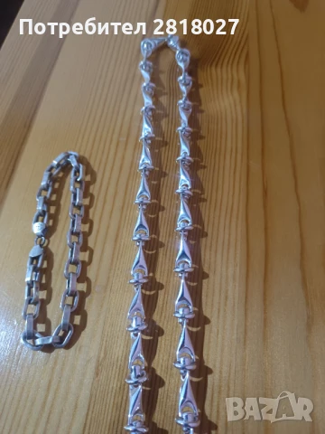 Сребърен ланец - синджир, снимка 3 - Колиета, медальони, синджири - 50704122