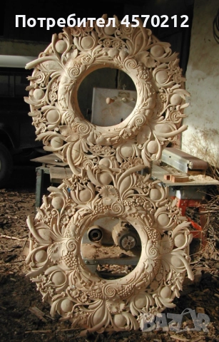 Розета Дърворезба, Ръчна изработка по поръчка, Розета слънце, Дърворезба за стена или таван, снимка 7 - Декорация за дома - 51505011