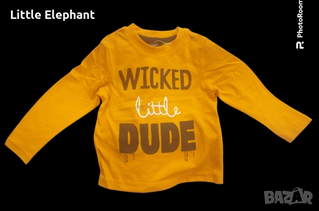 Блузка с дълъг ръкав за момченце на 12-18 месеца"Wicked little Dude",Англия/нова