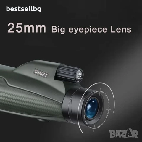 Мощен монокъл COMET 10-30x50 HD ZOOM бинокъл за лов птици природа с тирпод и стойка за телефон евтин, снимка 11 - Екипировка - 51204468