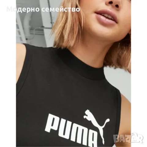 Дамски спортен потник PUMA Essentials High Neck Tank Top Black, снимка 3 - Потници - 46874194