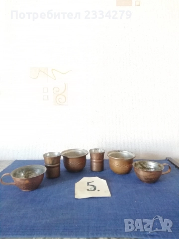 Медни сервизи за кафе, може и за греяна ракия. , снимка 11 - Сервизи - 46315955