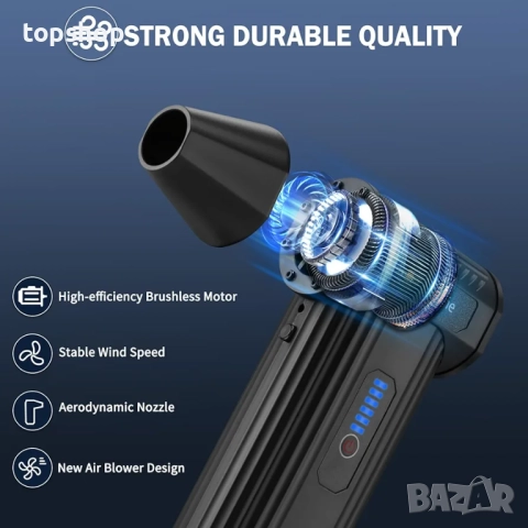 Нова електрическа духалка със сгъстен въздух 150 000 об/мин, батерия 8000 mAh, преносима турбо ..., снимка 2 - Друга електроника - 52788262