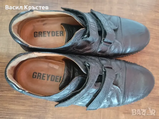 Мъжки кожени обувки GREYDER №45, от естествена кожа, черни, спортен тип, ежедневни, снимка 6 - Ежедневни обувки - 48989387