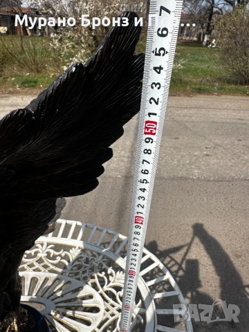 Внушителна бронзова скулптура "Орел Рибар с улов" – GLORENZO, 56 см, 6.6 кг, снимка 6 - Антикварни и старинни предмети - 53982255