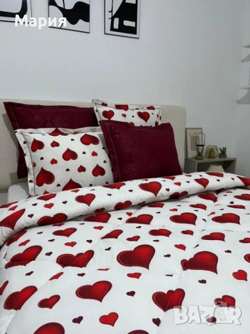 Спален комплект за св.Валентин, снимка 2 - Спално бельо - 53341912