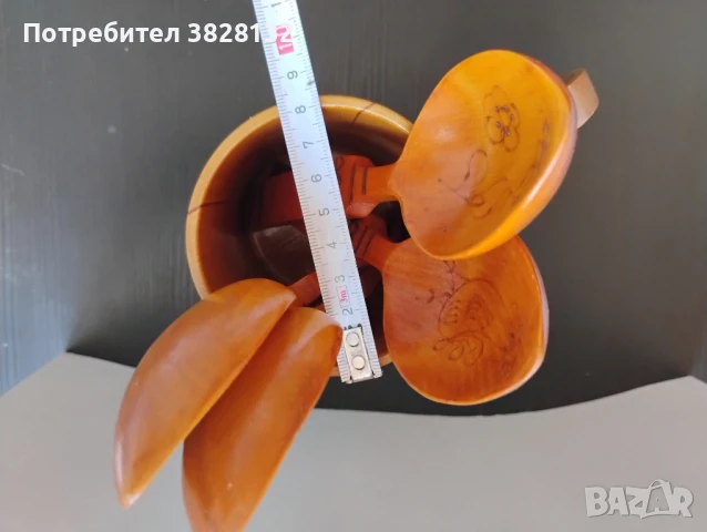 винтидж дървена халба с лъжици, снимка 6 - Други ценни предмети - 51110102