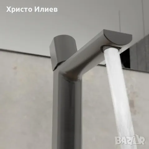 Смесител за мивка със сифон Дизайнерски Луксозен внос от Германия цвят Графит, снимка 6 - Смесители - 49271203