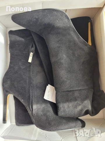 Дамски черни ботуши от велур, снимка 2 - Дамски ботуши - 53844589