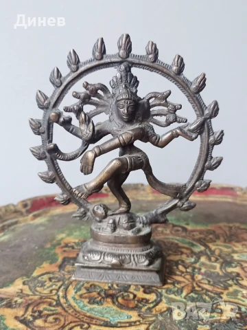 Две месингови скулптури шива Южна Индия, снимка 5 - Колекции - 50830148