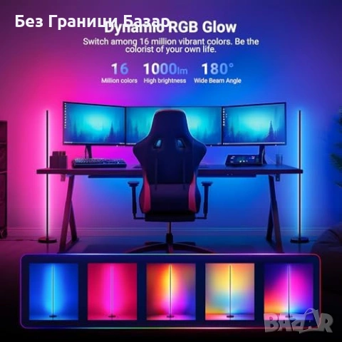 Нова ъглова NEEWER NF04 Смарт RGBW LED подова лампа 1000lm Alexa WiFi осветления дом, снимка 5 - Лед осветление - 54042671