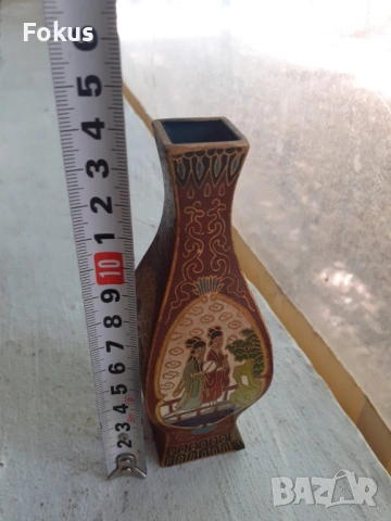 Малка стара вазичка Клоазоне cloisonne, снимка 7 - Антикварни и старинни предмети - 53457054