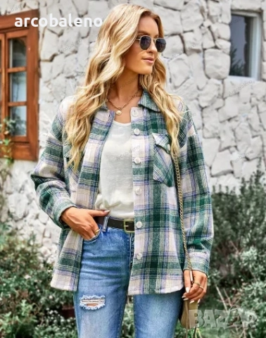 Дамска ежедневна риза-яке със средна дължина и дълги ръкави, 2цвята , снимка 7 - Якета - 51471489