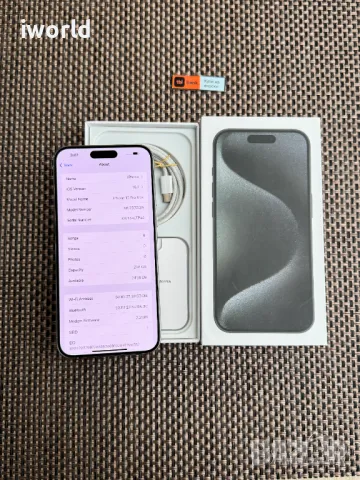 КАТО НОВ❗️iPhone 15 Pro Max Лизинг от 72лв/м  / White Titanium / 256Gb бял, снимка 3 - Apple iPhone - 48451192