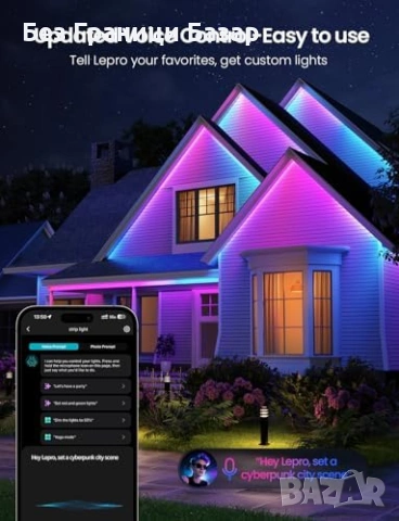 Нова AI смарт LED лента 5метра RGBW IC IP65 външно осветление дом къща, снимка 8 - Лед осветление - 53048517