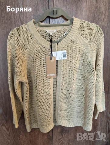 Zavanna нова къса жилетка плетиво с брошка тип Max Mara, снимка 10 - Жилетки - 53724956