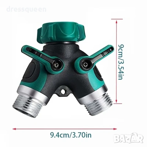 4529 Двоен разклонител за кран с индивидуални вентили и система за бърз монтаж, снимка 8 - Напояване - 53636634