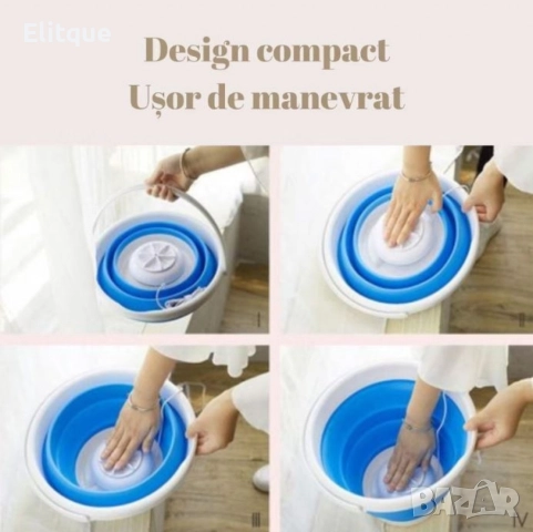 Мини преносима пералня, за пътуване, туризъм и почивка, ултразвукова турбина 24W, снимка 2 - Друга електроника - 52832716