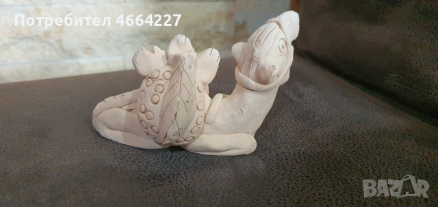 Ръчно изработена керамична фигурка на камила, снимка 2 - Фигурки - 53297004