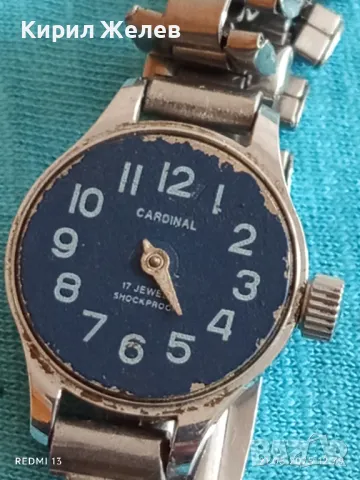 Стар механичен часовник дамски CARDINAL 17 камъка за ремонт части КОЛЕКЦИЯ 48057, снимка 2 - Антикварни и старинни предмети - 50373845