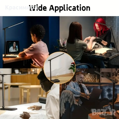 Луксозна настолна, портативна LED лампа с 5 нива на яркост и 5 нюанса, снимка 6 - Лед осветление - 54190620