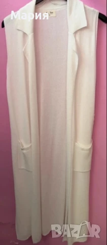 Страхотен дълъг бял елек