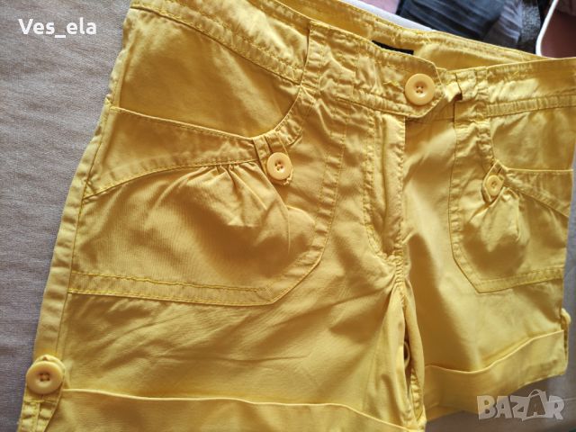 наситено жълти памучни панталонки на H&M, снимка 4 - Къси панталони и бермуди - 45253806
