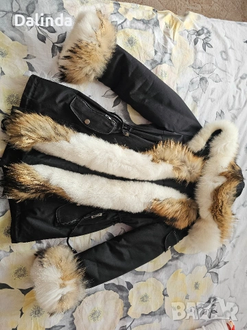 Дамска парка с естествен косъм, снимка 3 - Якета - 53243630