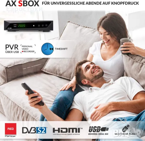 Opticum AX SBOX HDTV цифров сателитен приемник с PVR функция за запис, Media Player, 1080P Full HD , снимка 4 - Приемници и антени - 48733534