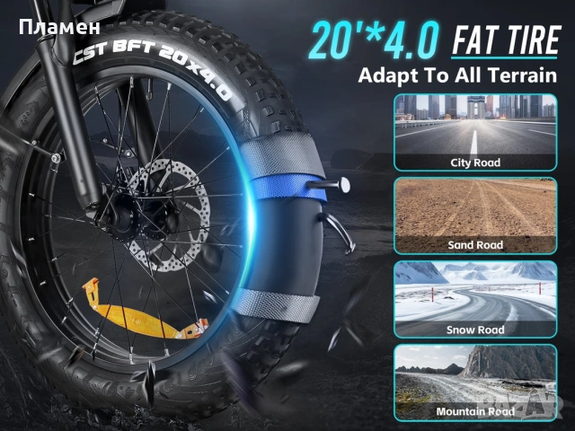 НОВО!! Електрически велосипед Samebike RS-A02 Pro 1000W 48V15Ah 45 км.ч., снимка 17 - Велосипеди - 53085422