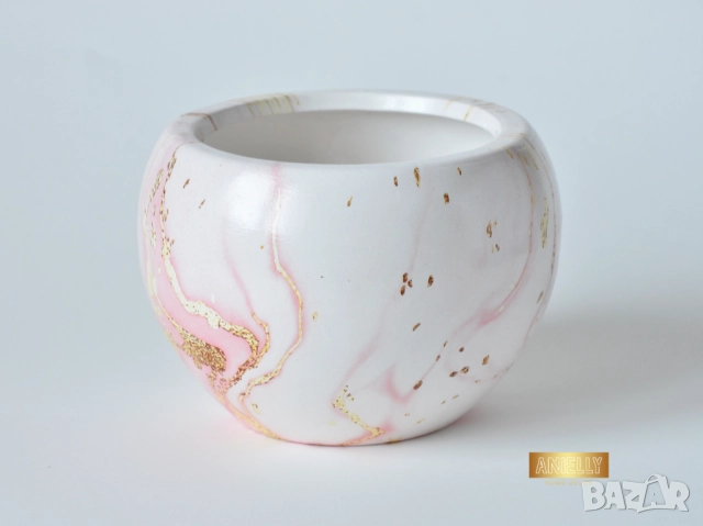 Декоративни Кашпи за Сукуленти и Цветя / Подарък за Нов Дом / Цветни Саксии Изработени от Смола , снимка 4 - Саксии и кашпи - 52412648