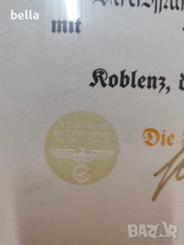 Рядък немски документ от 1940 г. – Свидетелство за обучение с печат, снимка 3 - Антикварни и старинни предмети - 53656868