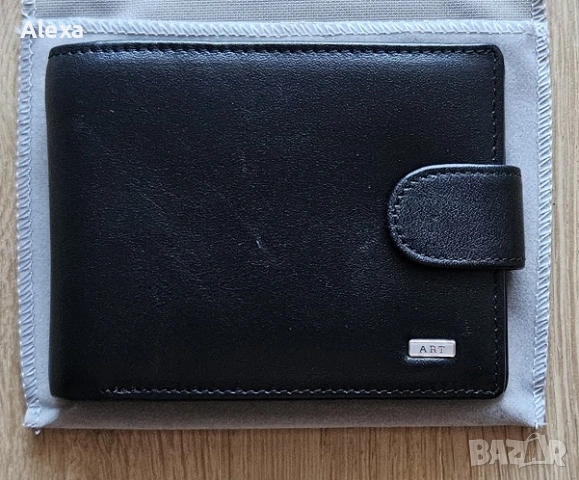 Мъжки кожен портфейл АРТ ART черен НОВ