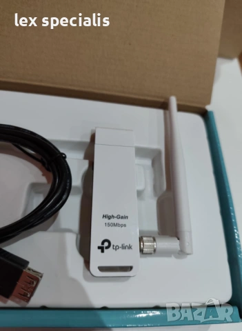 Wi-Fi адаптер TP-Link TL-WN722N (150Mbps), снимка 2 - Мрежови адаптери - 53584904