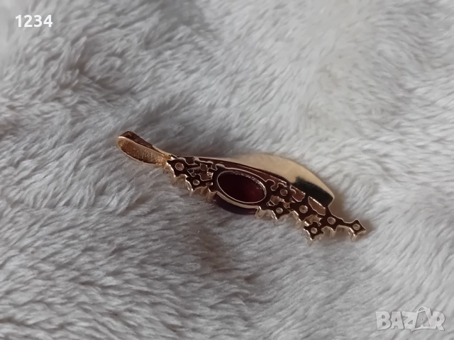 Дизайнерски златен медальон с косите на Венера ръчна изработка, снимка 4 - Колиета, медальони, синджири - 53509957