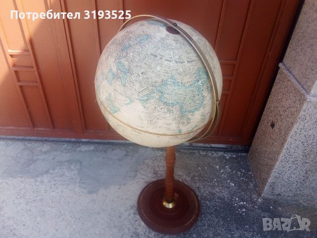 Глобус HARDWOOD - USA, снимка 2 - Антикварни и старинни предмети - 46350930