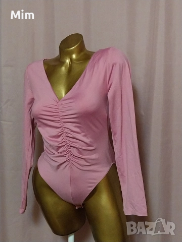 M Розово боди с дълъг ръкав , снимка 3 - Блузи с дълъг ръкав и пуловери - 52716851