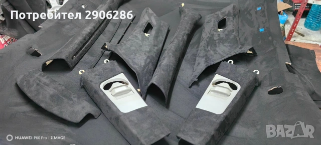 Таван с колонки черна алкантара BMW E46 coupe, снимка 4 - Части - 53016757