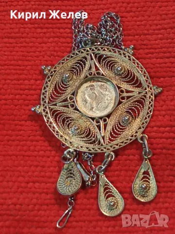 СТАР ФИЛИГРАНЕН СРЕБЪРЕН МЕДАЛЬОН СРЕБРО ВИСОКА ПРОБА с ГНЕЗДО за СКЪП КАМЪК иСРЕБЪРНА ВЕРИЖКА 44369, снимка 15 - Антикварни и старинни предмети - 49886084