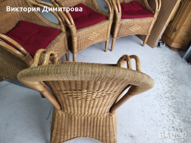 Комплект от 6 ратанови кресла , снимка 10 - Градински мебели, декорация  - 45455246
