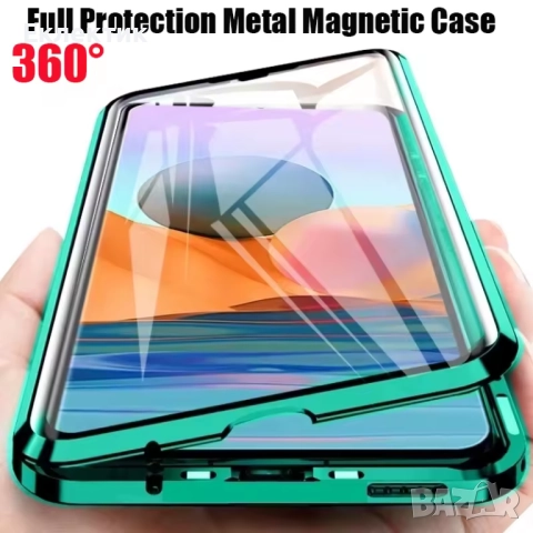 Метален магнитен двустранен стъклен калъф за телефон Xiaomi Redmi Note 10 Pro, снимка 2 - Калъфи, кейсове - 51767282