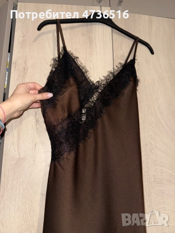 Сатенена рокля с дантела, Нова с етикет, С размер