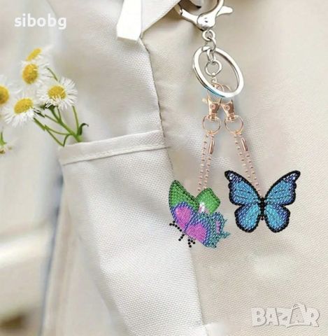 Диамантен гоблен - пеперуди Ключодържатели , снимка 4 - Гоблени - 45835409