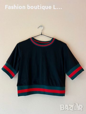 GUCCI Черна тениска М размер 🖤💚❤️💚🖤, снимка 1 - Тениски - 46501506