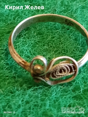 КРАСИВ АЖУРЕН СРЕБЪРЕН ПРЪСТЕН ФИЛИГРАННА ИЗРАБОТКА ЕТНО АРТ 38917