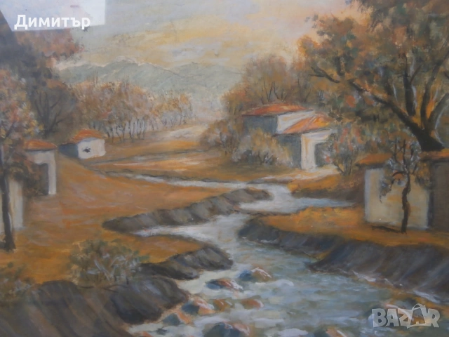 Пейзаж,темпера,гваш, снимка 3 - Картини - 53208754