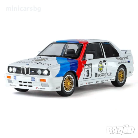⚪ Метална количка: BMW E30 M3 DTM 1:24 (Diecast)