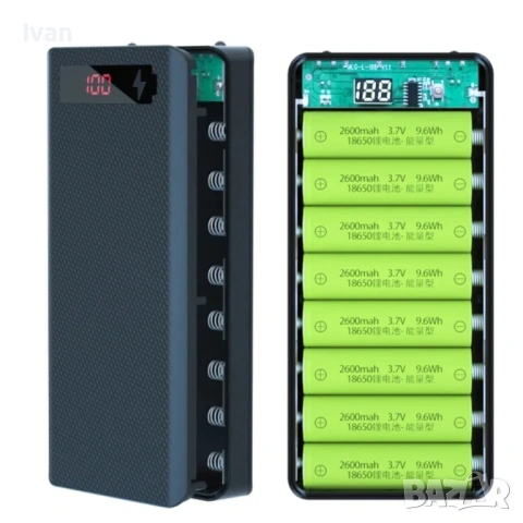 Външна батерия Power Bank за 8 броя батерии 18650, снимка 7 - Оригинални батерии - 53983297