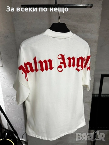 Palm Angels Мъжка Бяла Тениска👕Мъжка Блуза С Къс Ръкав В Бял Цвят Бърбъри Код MensPoint25